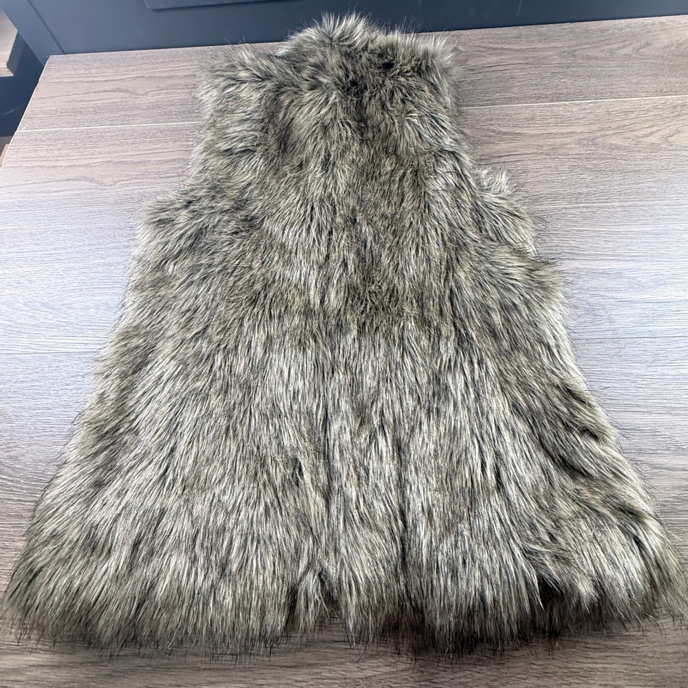 Banana Republic Womens Brown Faux Fur Vest Open Front Lined Size S Chic Cozy - Picture 3 of 9